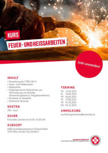 Flyer Feuer- und Heißarbeiten Flyer Feuer- und Heißarbeiten